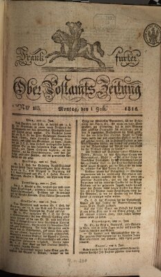 Frankfurter Ober-Post-Amts-Zeitung Montag 1. Juli 1816