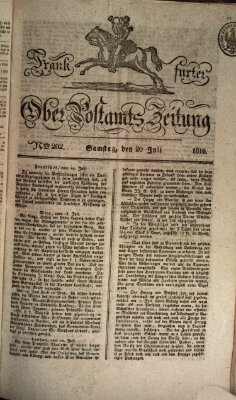 Frankfurter Ober-Post-Amts-Zeitung Samstag 20. Juli 1816