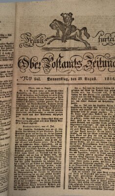 Frankfurter Ober-Post-Amts-Zeitung Donnerstag 29. August 1816