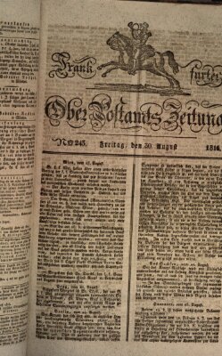 Frankfurter Ober-Post-Amts-Zeitung Freitag 30. August 1816