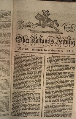 Frankfurter Ober-Post-Amts-Zeitung Mittwoch 4. September 1816