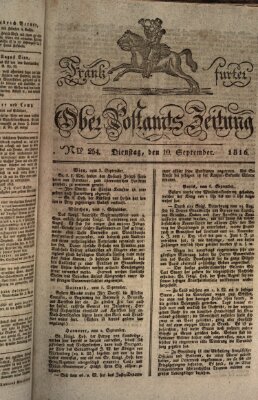 Frankfurter Ober-Post-Amts-Zeitung Dienstag 10. September 1816