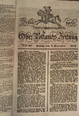 Frankfurter Ober-Post-Amts-Zeitung Freitag 13. September 1816