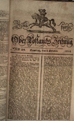 Frankfurter Ober-Post-Amts-Zeitung Samstag 5. Oktober 1816