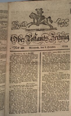 Frankfurter Ober-Post-Amts-Zeitung Mittwoch 9. Oktober 1816