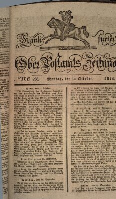 Frankfurter Ober-Post-Amts-Zeitung Montag 14. Oktober 1816