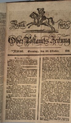 Frankfurter Ober-Post-Amts-Zeitung Sonntag 20. Oktober 1816