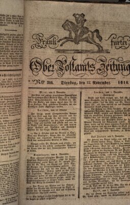 Frankfurter Ober-Post-Amts-Zeitung Dienstag 12. November 1816