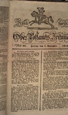 Frankfurter Ober-Post-Amts-Zeitung Freitag 15. November 1816