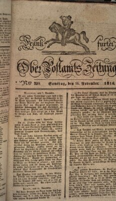 Frankfurter Ober-Post-Amts-Zeitung Samstag 16. November 1816