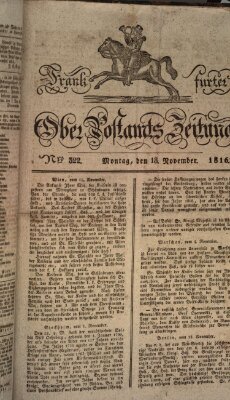 Frankfurter Ober-Post-Amts-Zeitung Montag 18. November 1816