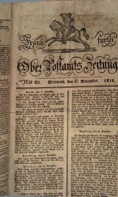 Frankfurter Ober-Post-Amts-Zeitung Mittwoch 27. November 1816