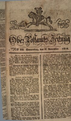 Frankfurter Ober-Post-Amts-Zeitung Donnerstag 28. November 1816