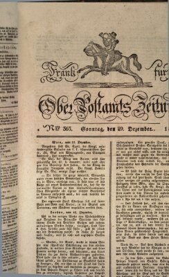 Frankfurter Ober-Post-Amts-Zeitung Sonntag 29. Dezember 1816