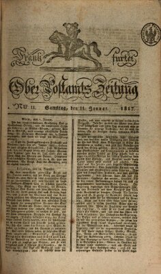 Frankfurter Ober-Post-Amts-Zeitung Samstag 11. Januar 1817