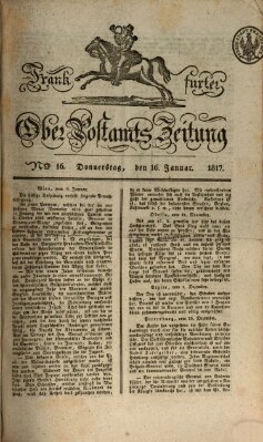 Frankfurter Ober-Post-Amts-Zeitung Donnerstag 16. Januar 1817