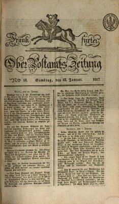 Frankfurter Ober-Post-Amts-Zeitung Samstag 18. Januar 1817