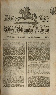 Frankfurter Ober-Post-Amts-Zeitung Mittwoch 22. Januar 1817