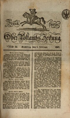 Frankfurter Ober-Post-Amts-Zeitung Samstag 1. Februar 1817