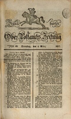 Frankfurter Ober-Post-Amts-Zeitung Dienstag 4. März 1817