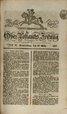 Frankfurter Ober-Post-Amts-Zeitung Donnerstag 20. März 1817