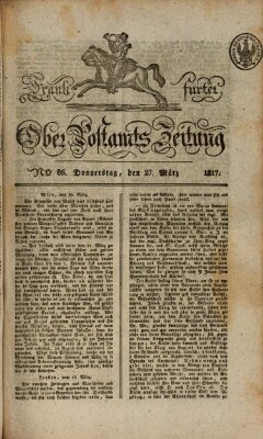 Frankfurter Ober-Post-Amts-Zeitung Donnerstag 27. März 1817