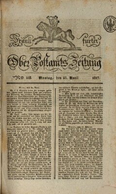 Frankfurter Ober-Post-Amts-Zeitung Montag 28. April 1817