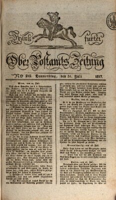 Frankfurter Ober-Post-Amts-Zeitung Donnerstag 31. Juli 1817