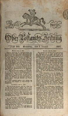Frankfurter Ober-Post-Amts-Zeitung Sonntag 3. August 1817