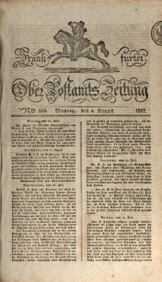 Frankfurter Ober-Post-Amts-Zeitung Montag 4. August 1817