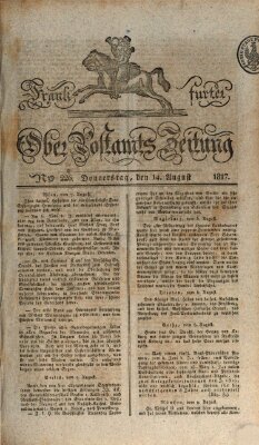 Frankfurter Ober-Post-Amts-Zeitung Donnerstag 14. August 1817