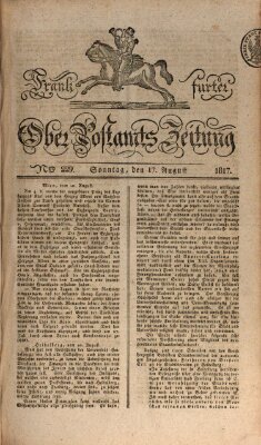 Frankfurter Ober-Post-Amts-Zeitung Sonntag 17. August 1817