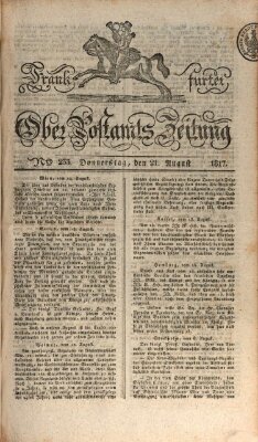 Frankfurter Ober-Post-Amts-Zeitung Donnerstag 21. August 1817