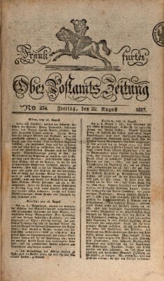 Frankfurter Ober-Post-Amts-Zeitung Freitag 22. August 1817