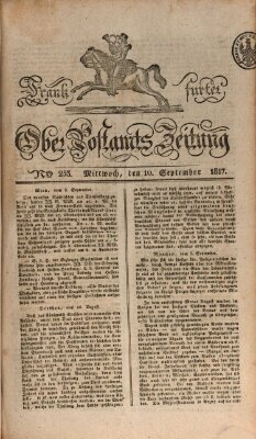 Frankfurter Ober-Post-Amts-Zeitung Mittwoch 10. September 1817