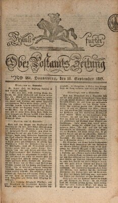 Frankfurter Ober-Post-Amts-Zeitung Donnerstag 18. September 1817