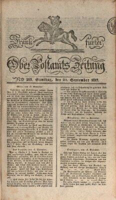 Frankfurter Ober-Post-Amts-Zeitung Samstag 20. September 1817