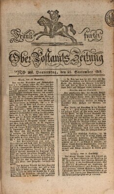 Frankfurter Ober-Post-Amts-Zeitung Donnerstag 25. September 1817