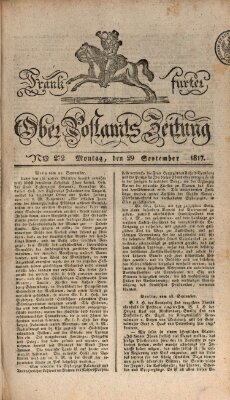 Frankfurter Ober-Post-Amts-Zeitung Montag 29. September 1817