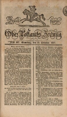 Frankfurter Ober-Post-Amts-Zeitung Samstag 25. Oktober 1817