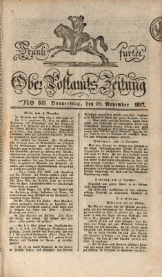 Frankfurter Ober-Post-Amts-Zeitung Donnerstag 20. November 1817