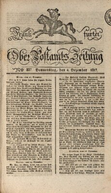 Frankfurter Ober-Post-Amts-Zeitung Donnerstag 4. Dezember 1817