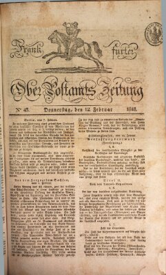 Frankfurter Ober-Post-Amts-Zeitung Donnerstag 12. Februar 1818