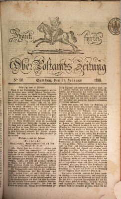 Frankfurter Ober-Post-Amts-Zeitung Samstag 21. Februar 1818