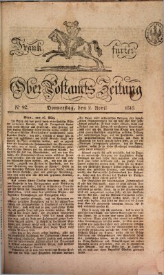 Frankfurter Ober-Post-Amts-Zeitung Donnerstag 2. April 1818