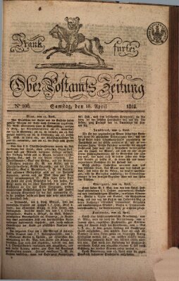 Frankfurter Ober-Post-Amts-Zeitung Samstag 18. April 1818