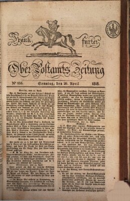 Frankfurter Ober-Post-Amts-Zeitung Sonntag 26. April 1818