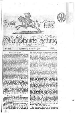 Frankfurter Ober-Post-Amts-Zeitung Dienstag 21. Juli 1818