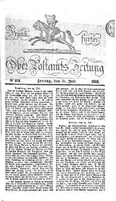 Frankfurter Ober-Post-Amts-Zeitung Freitag 31. Juli 1818