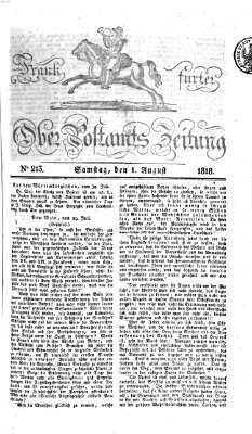 Frankfurter Ober-Post-Amts-Zeitung Samstag 1. August 1818